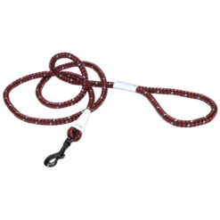 K9 Explorer Braided Rope Reflective Dog Leash Berry 6-Ft Long 1/2-In Wide