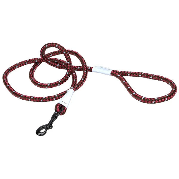 K9 Explorer Braided Rope Reflective Dog Leash Berry 6-Ft Long 1/2-In Wide 3 K9 Explorer Braided Rope Reflective Dog Leash Berry 6-Ft Long 1/2-In Wide